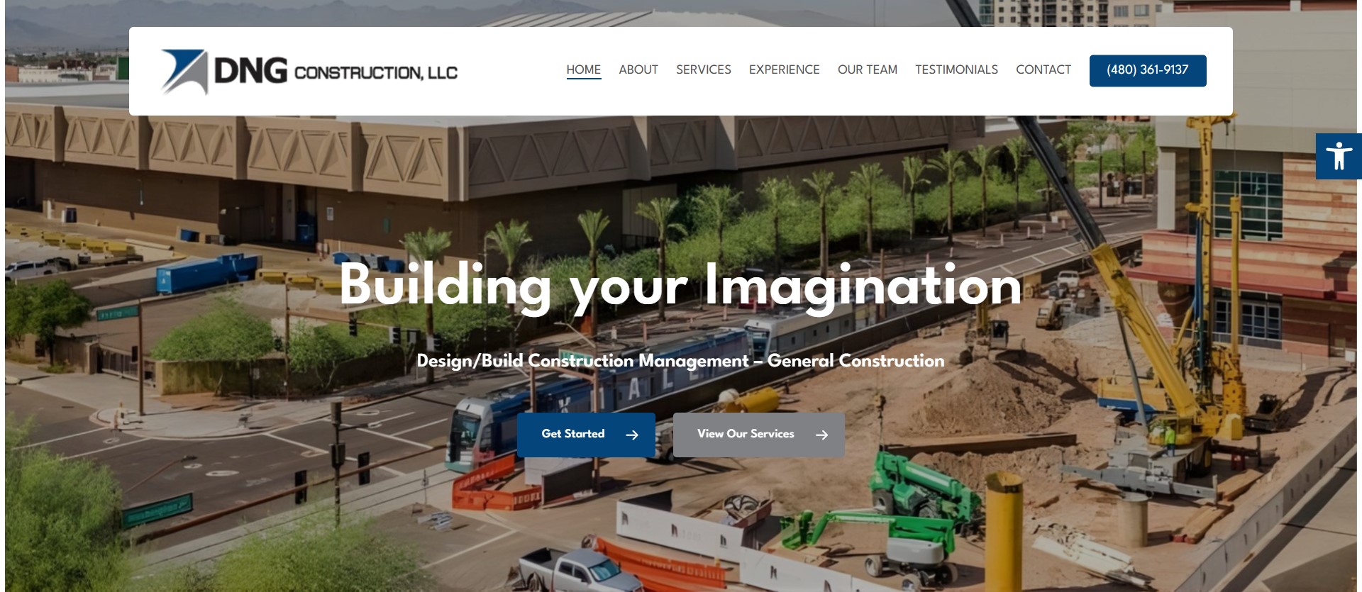 DNG Construction general contractor website designed by OrangeSky Websites
