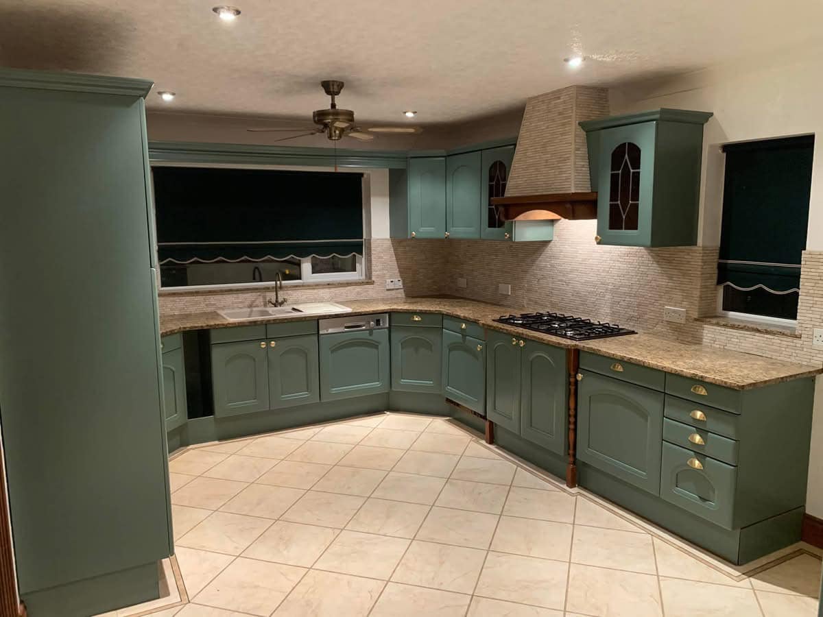 After — kitchen with fresh spray finish