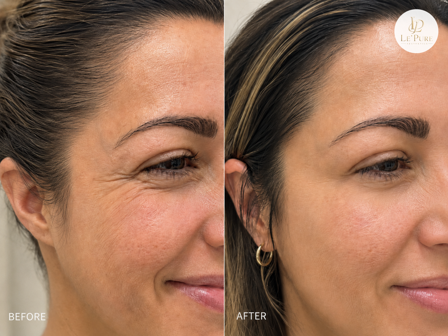 Le’Pure treatment comparison 3, before and after