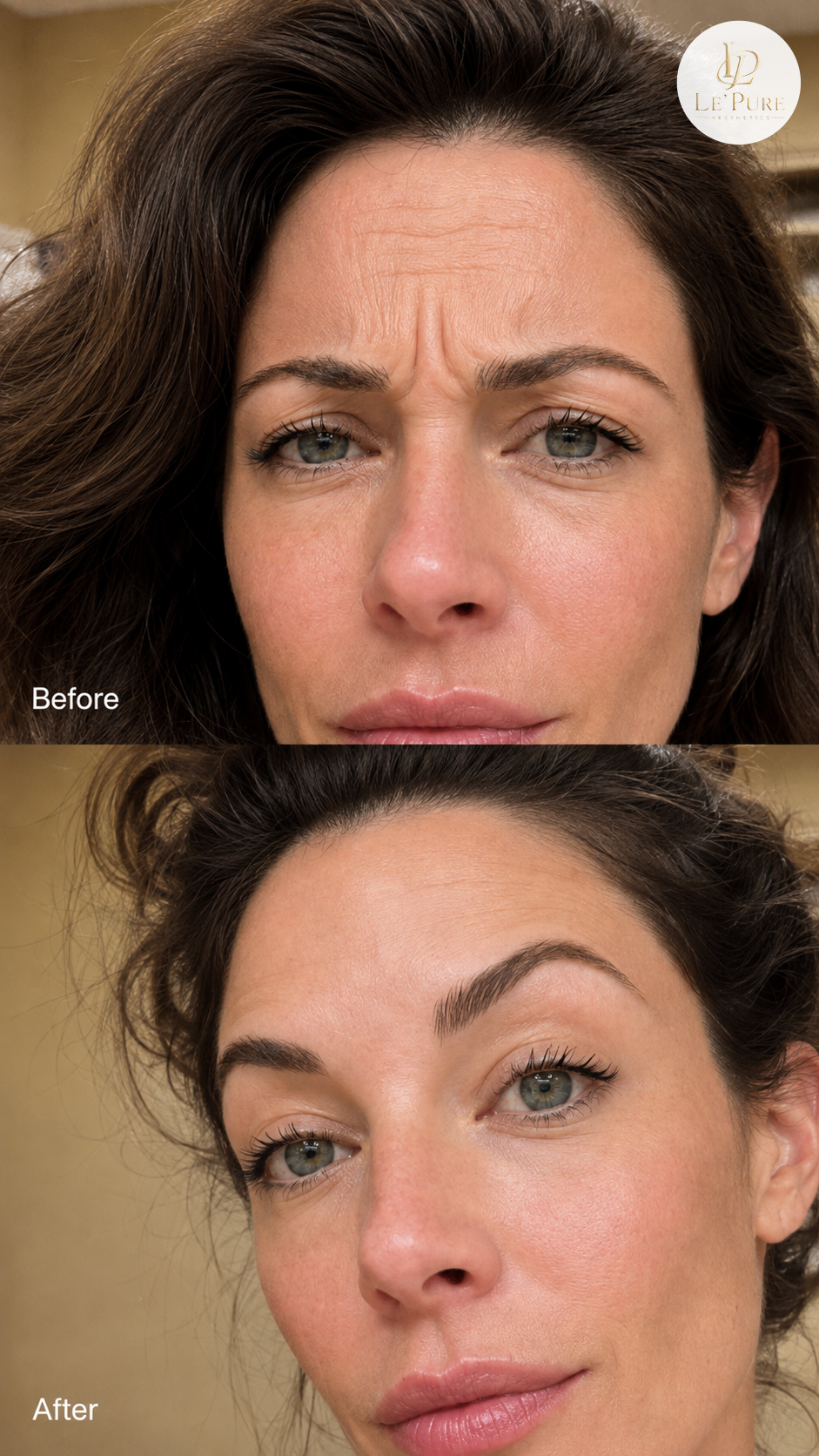 Le’Pure treatment comparison 6, before and after