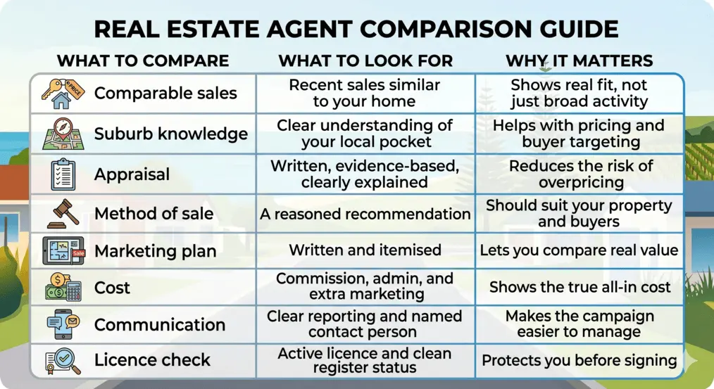 Real estate agent comparison guide