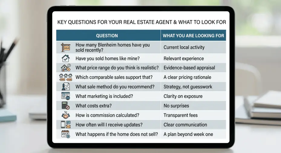 Qustion to ask Real Estate Agents Blenheim