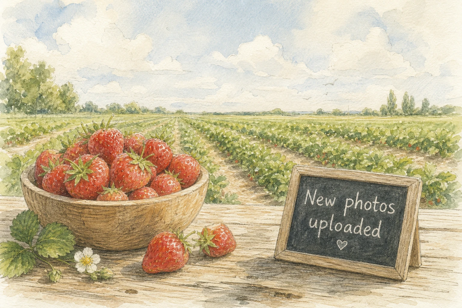 Frische Erdbeeren aus MV mit Hinweis auf neue Fotos