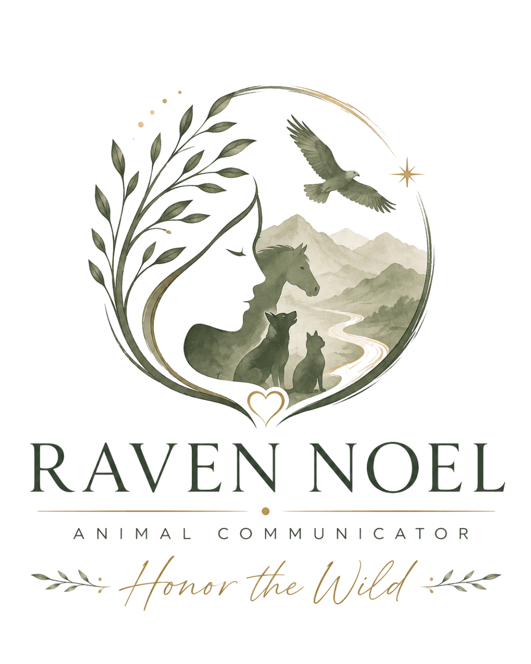 Raven Noel Animal Communicator Logo, Honor the Wild