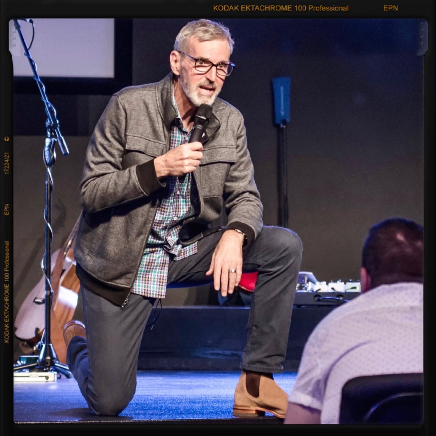 Rick Shelton ministering during a message