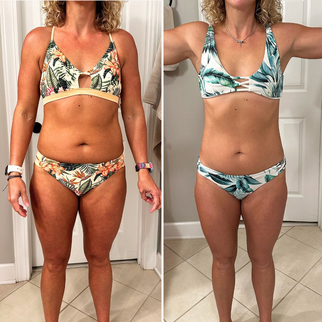 Lisa, before and after working with Heron Fitness