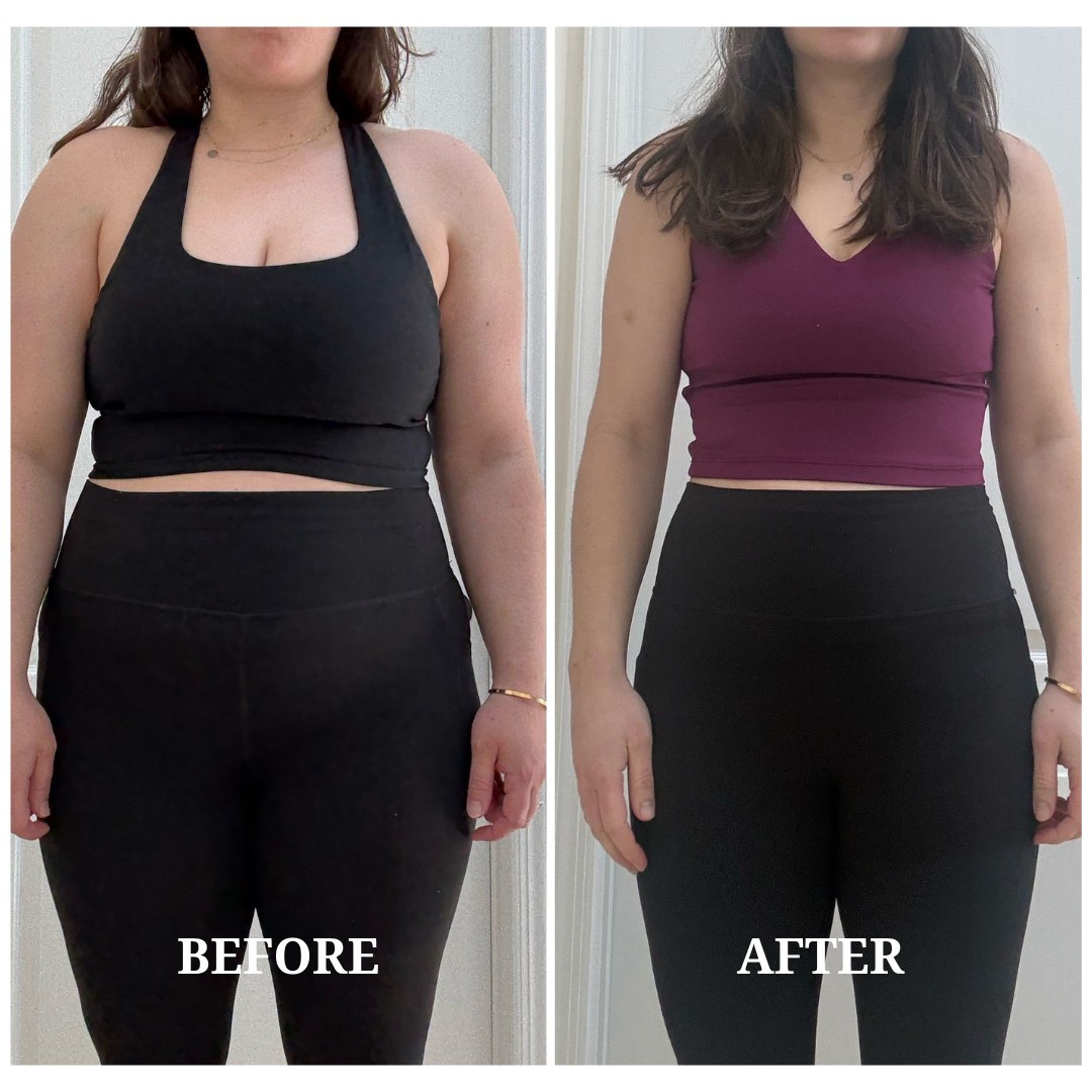 Kaitlin, before and after working with Heron Fitness