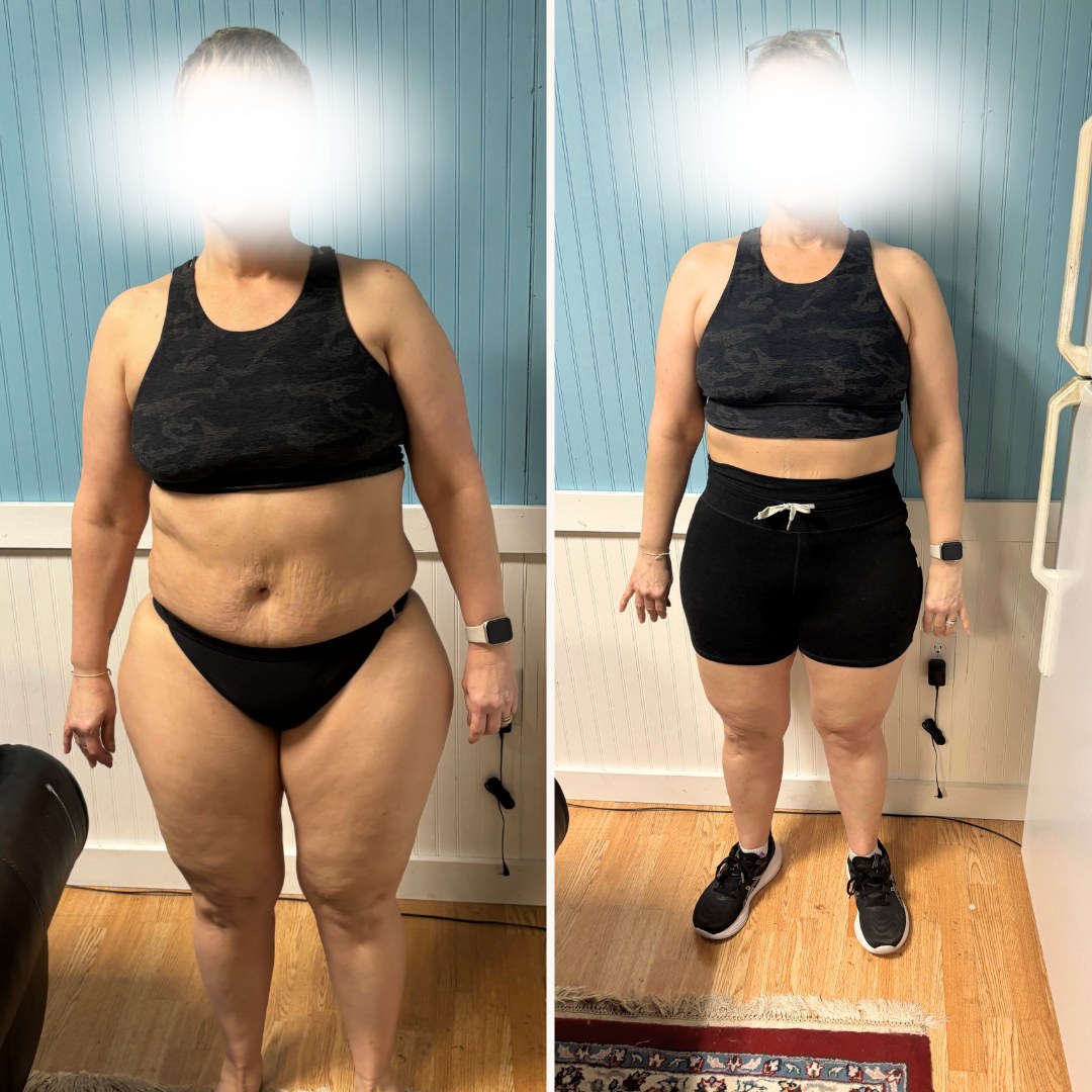 April, before and after working with Heron Fitness