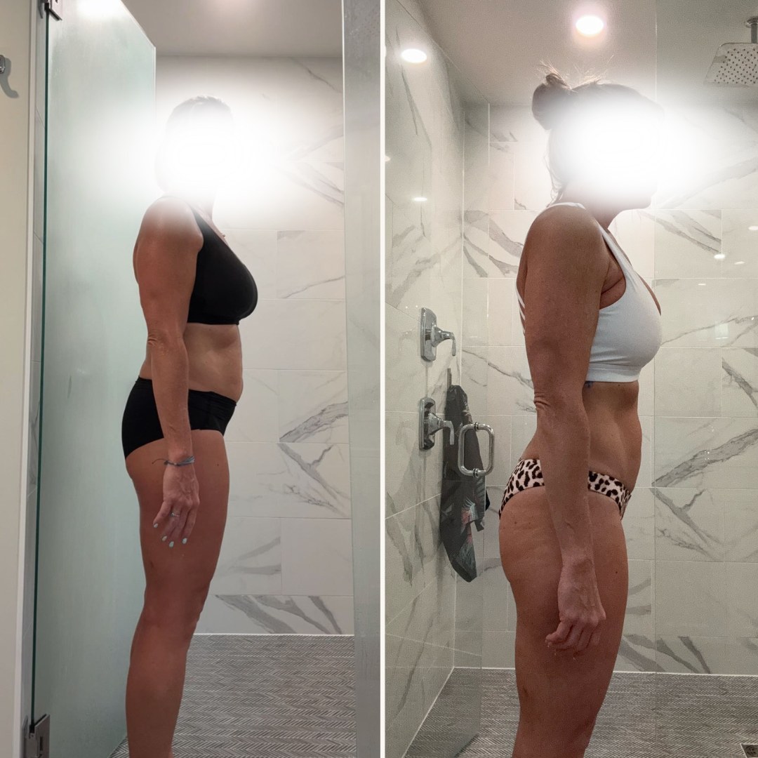 Mindy, before and after working with Heron Fitness