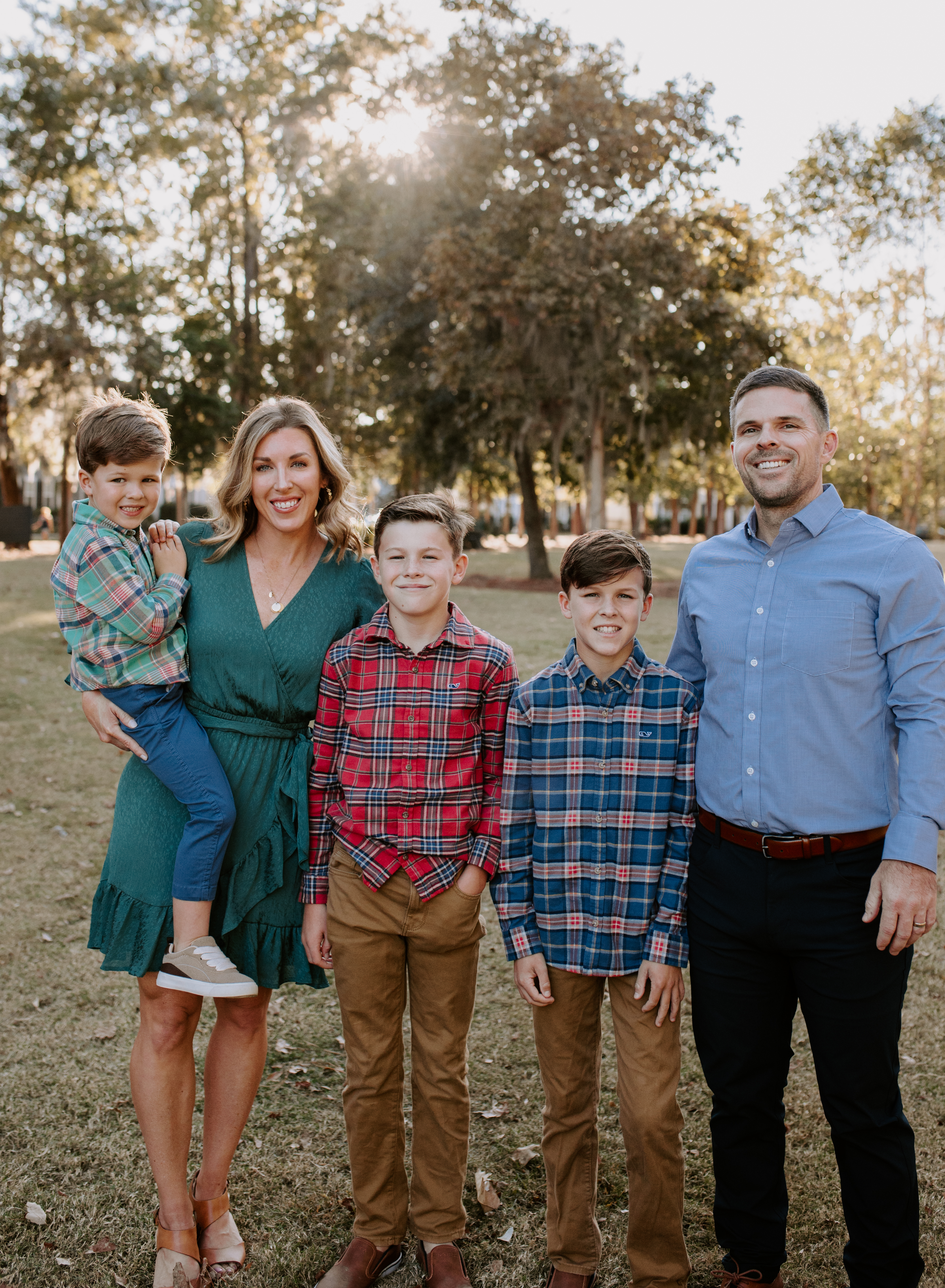 Bri with her husband and three sons