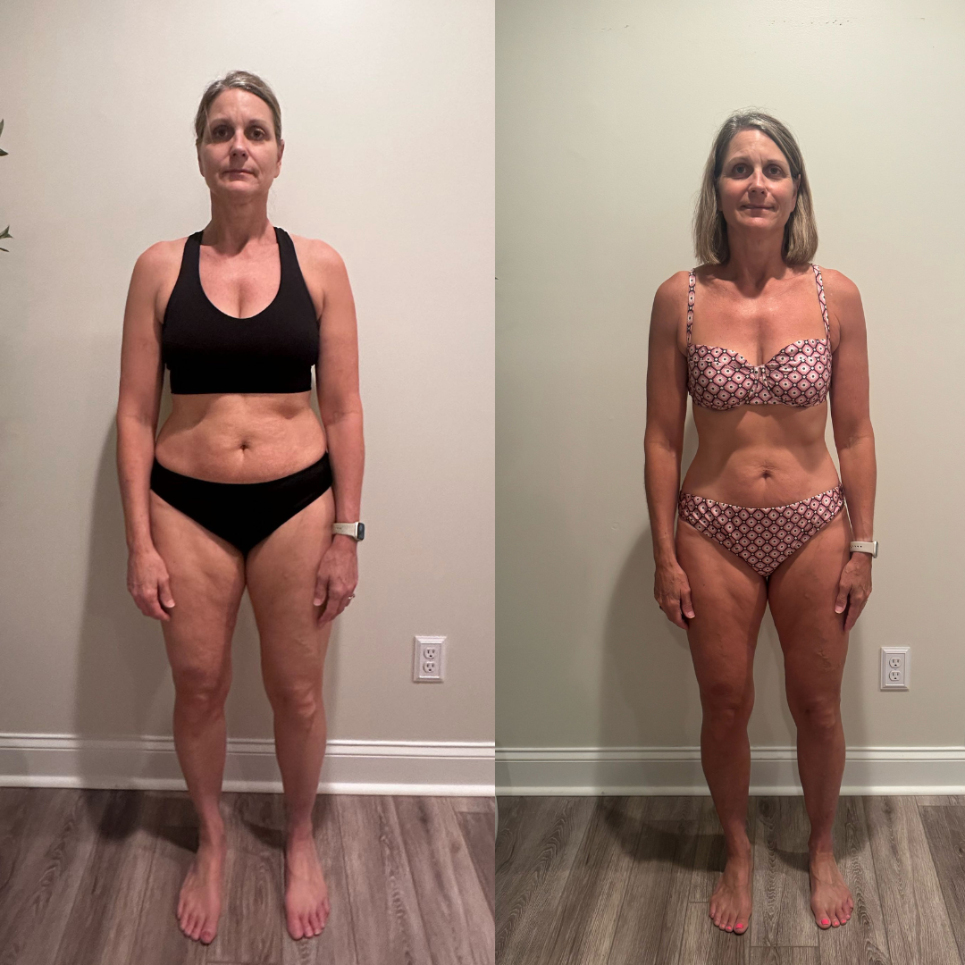 Kelly, before and after working with Heron Fitness
