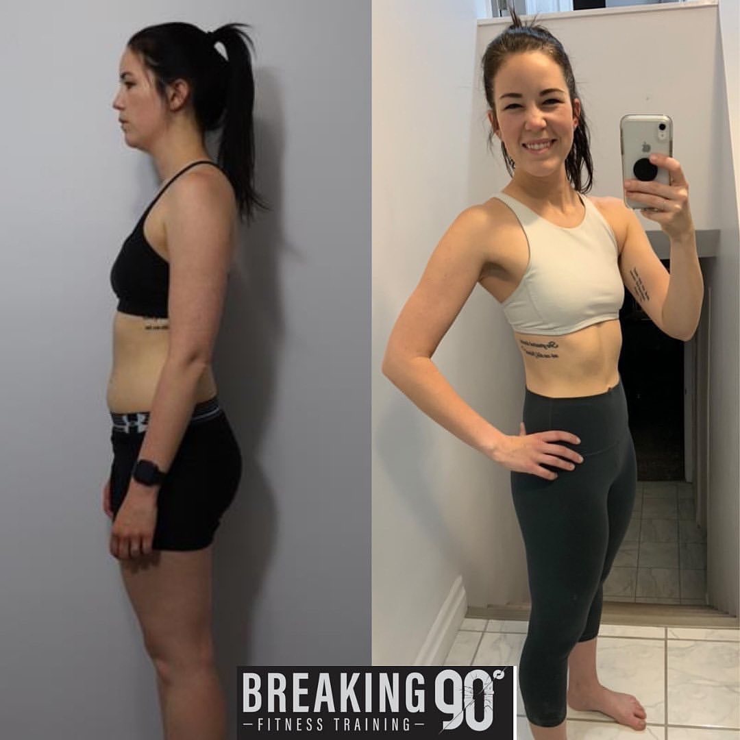 Kelly's before and after transformation with Breaking Ninety
