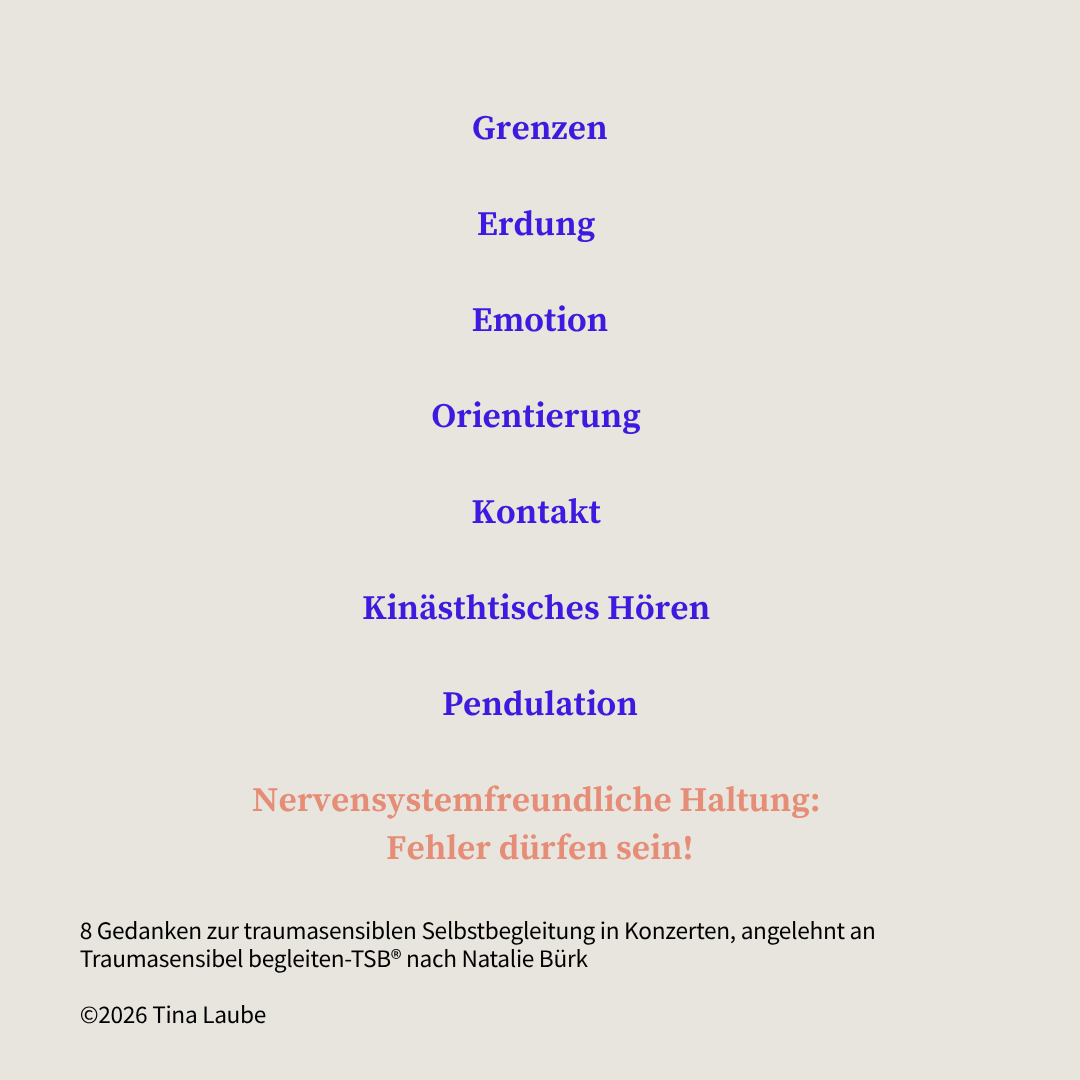 traumasensible Selbstbegleitung in Konzerten