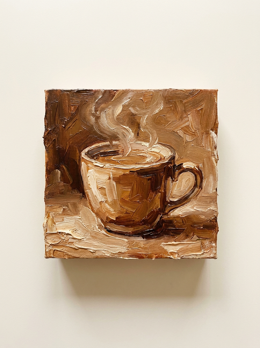 Painted illustration of a coffee cup on the Bloom Card café stamp card
