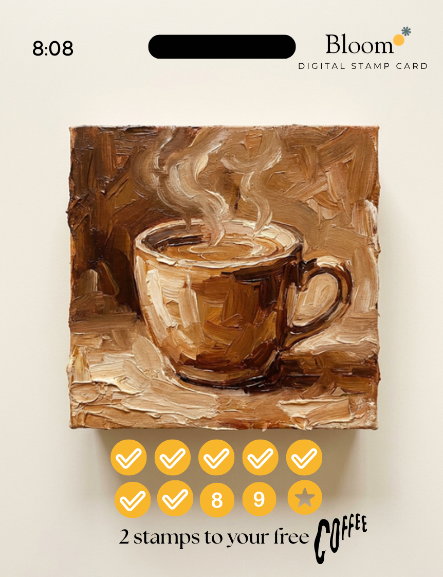 Painted illustration of a coffee cup, featured café collection piece