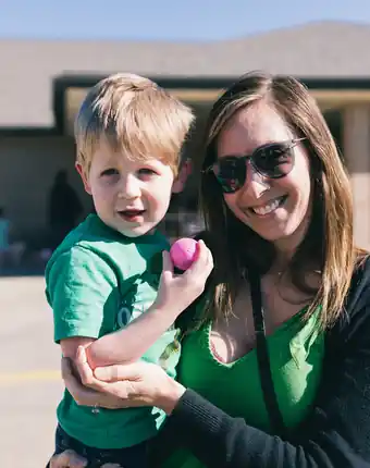 A Glad Tidings mom and son