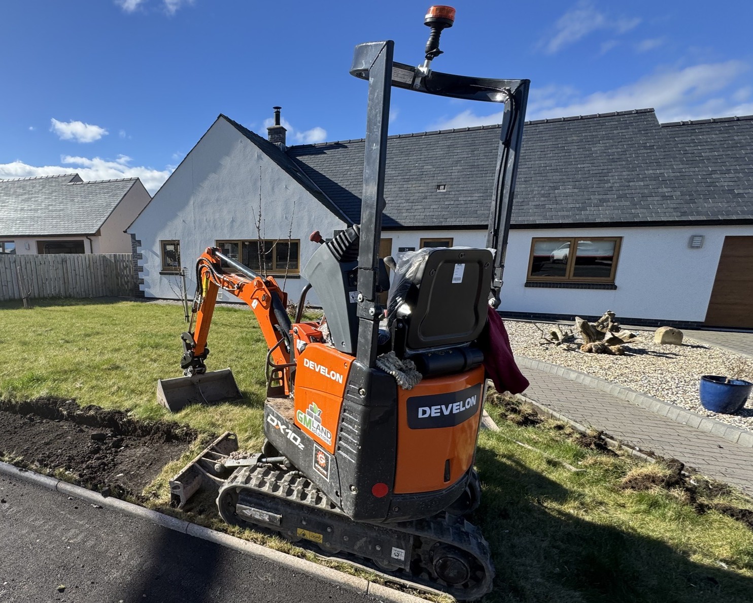 Develon DX10z compact micro excavator used by JF Groundworks