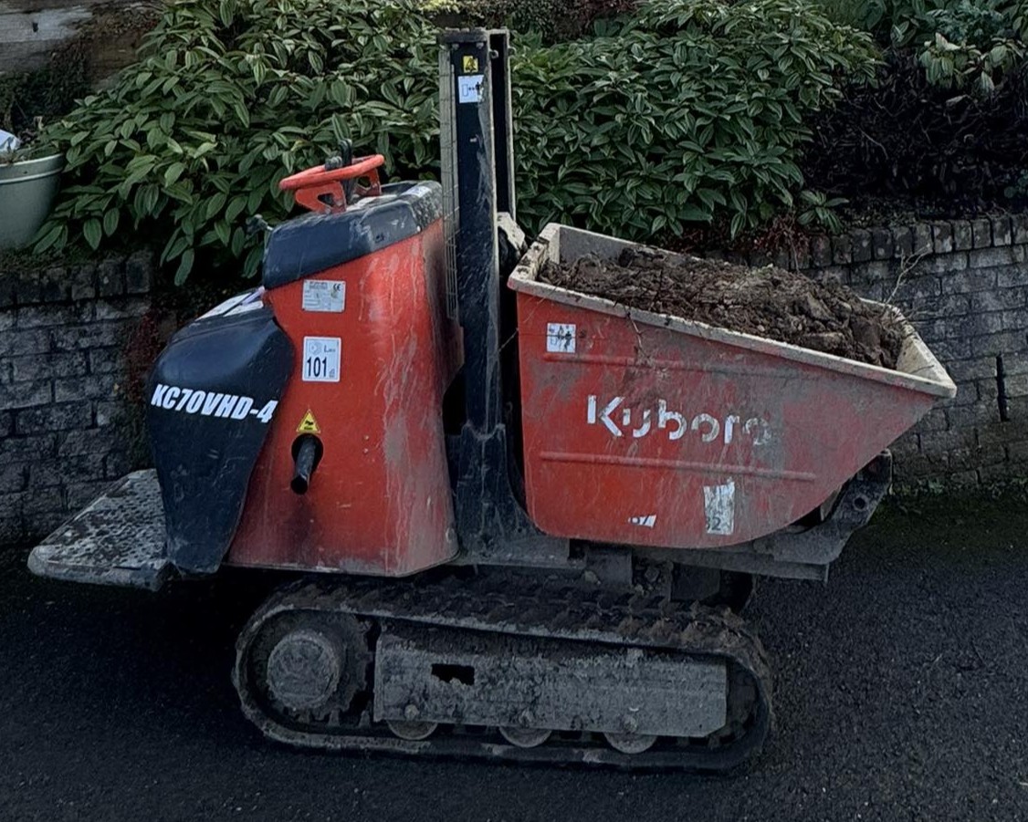 Kubota KC70VHD-4 compact tracked dumper used by JF Groundworks