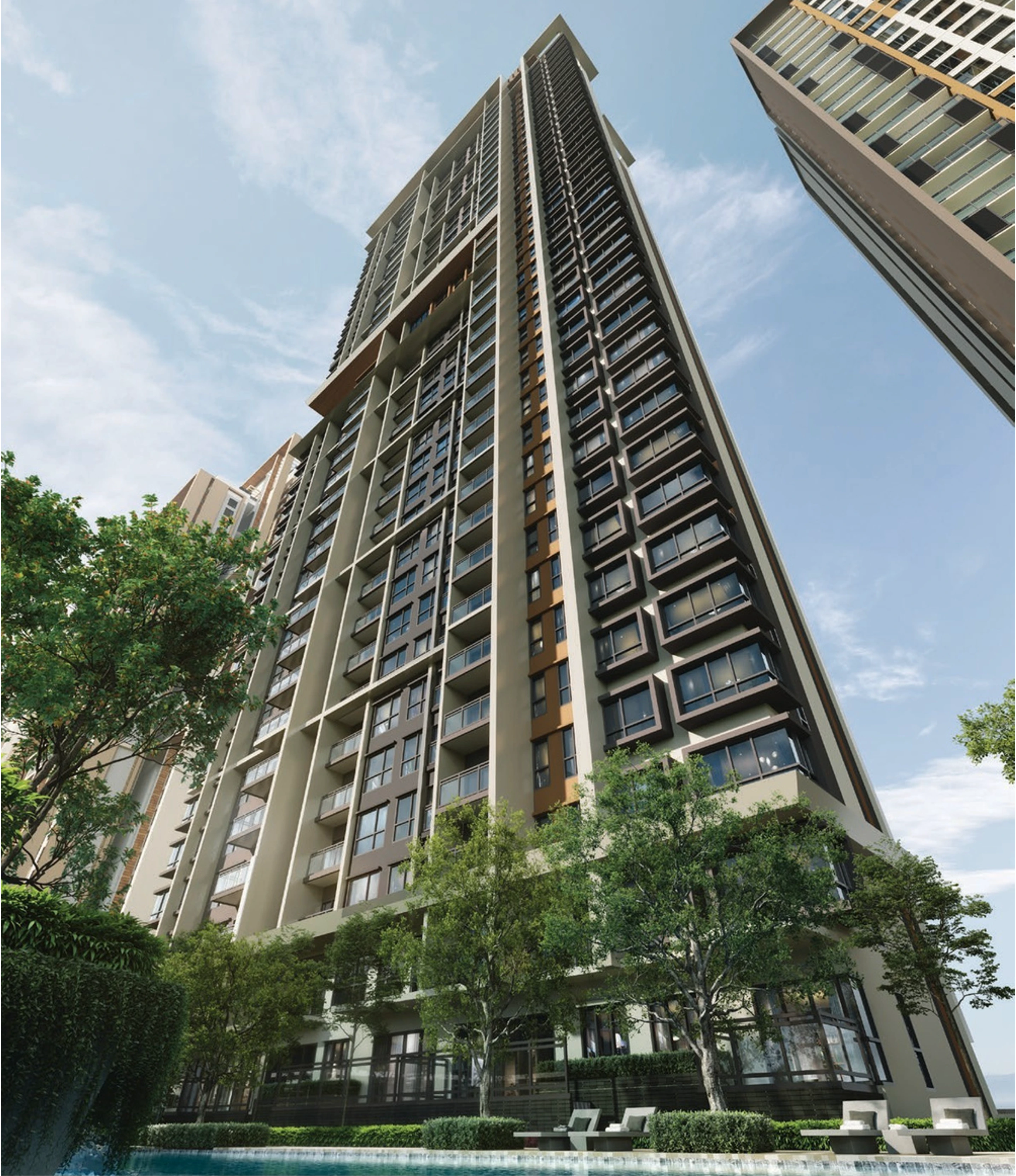 Modern high-rise condos in Enlace with panoramic city views