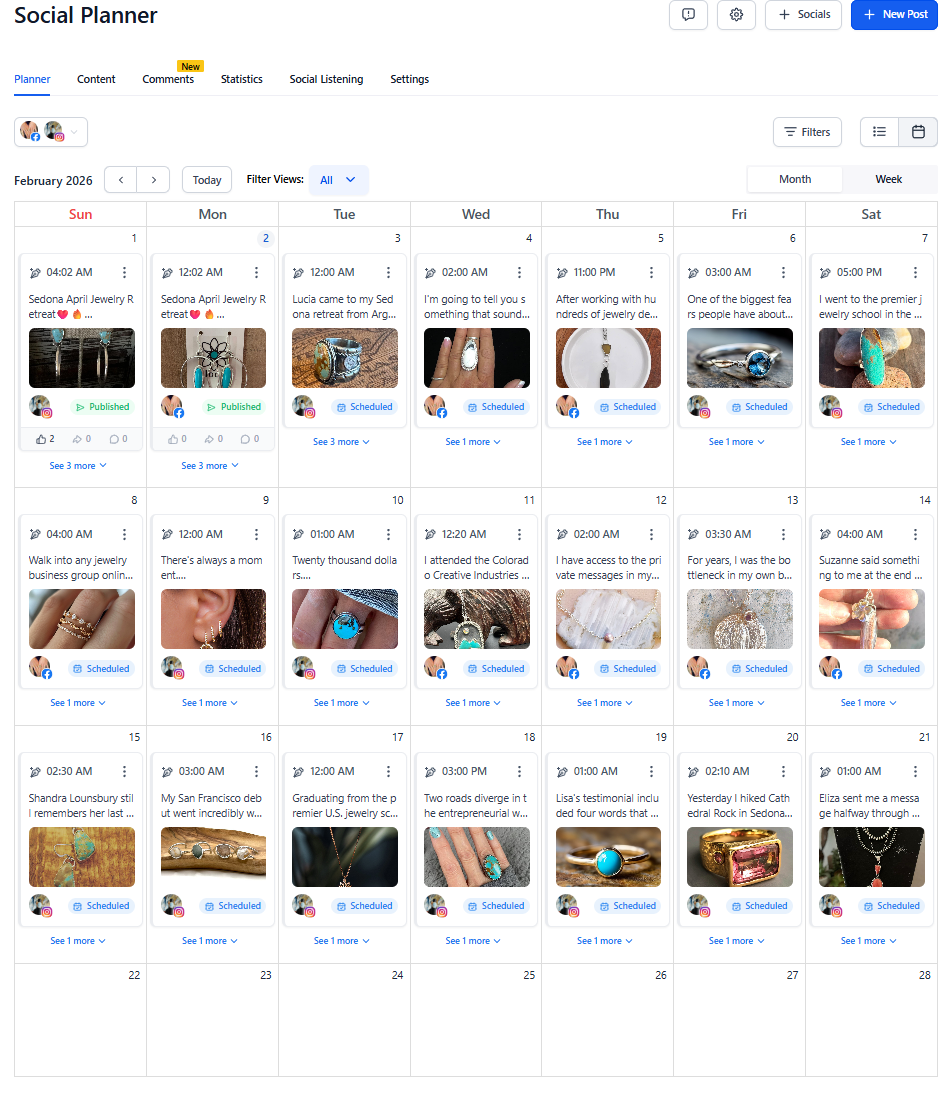 GHL social planner calendar