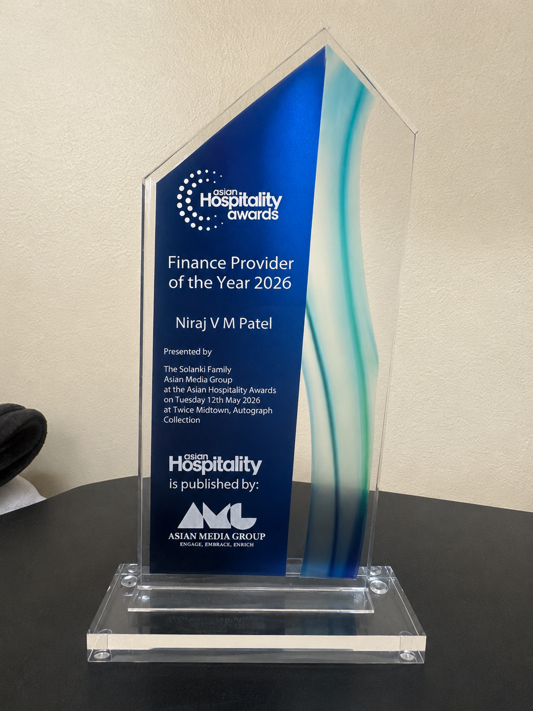 Finance Provider of the Year 2026 award presented to Niraj V M Patel