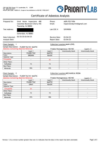 Sample Asbestos Report