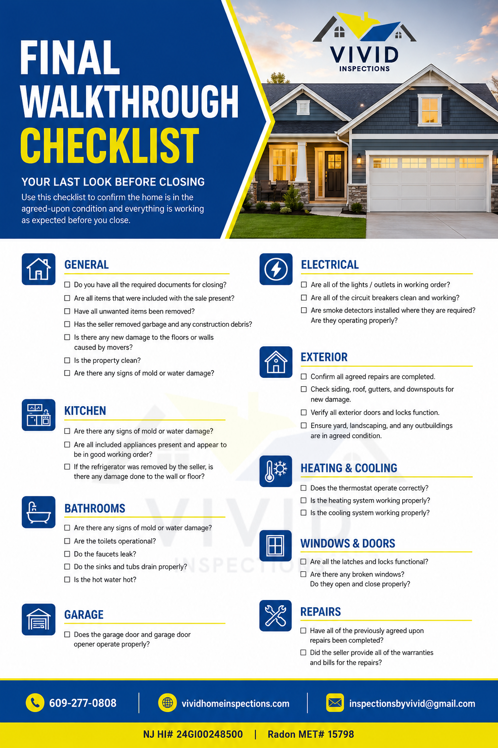 Final Walkthrough Checklist