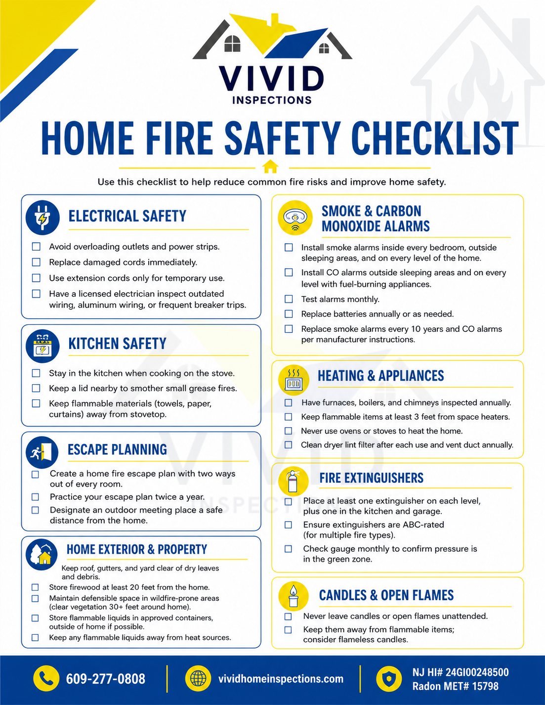 Home Fire Safety Checklist