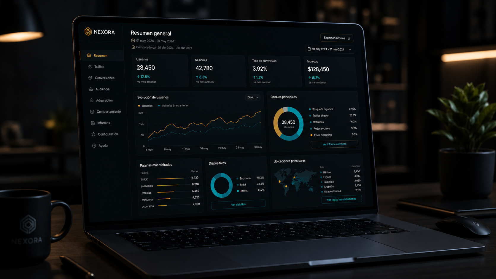 Dashboard y métricas web