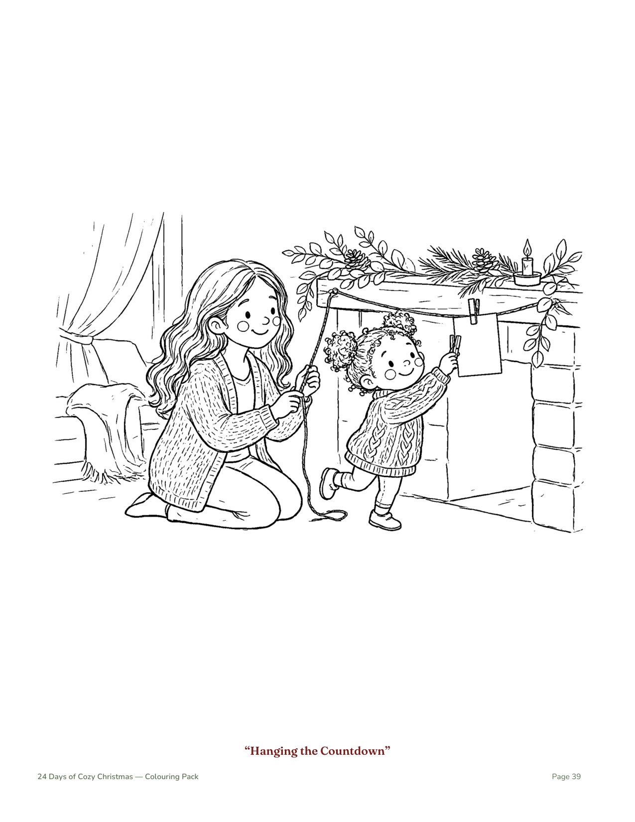 Printable Christmas colouring page