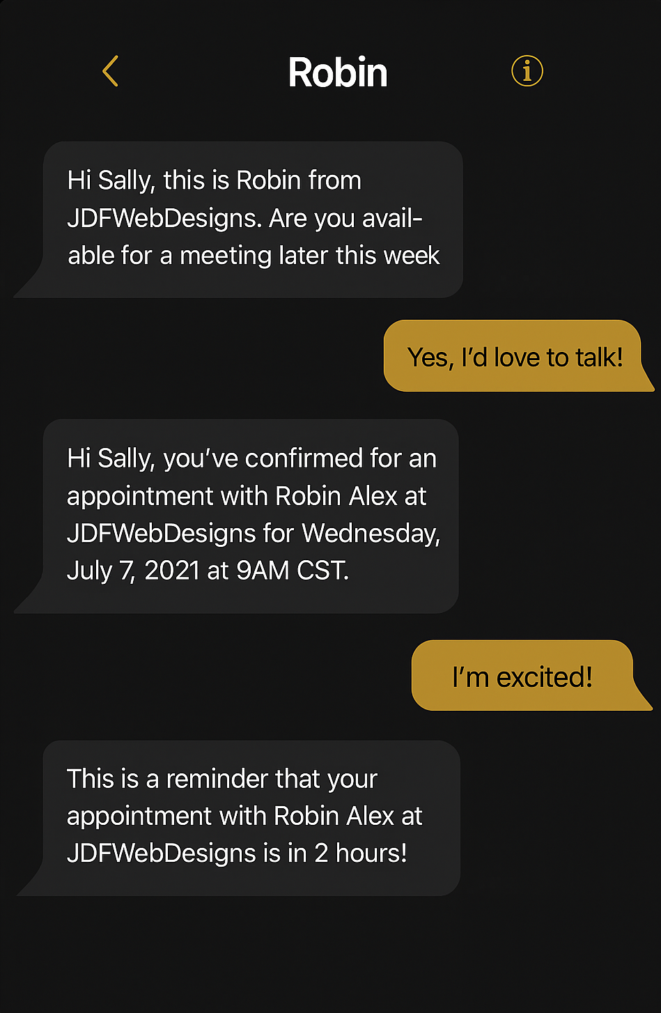 JDFWebDesigns Conversations Preview