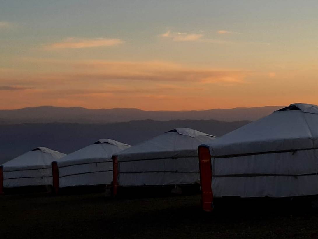 Wide mountain landscape in western Mongolia