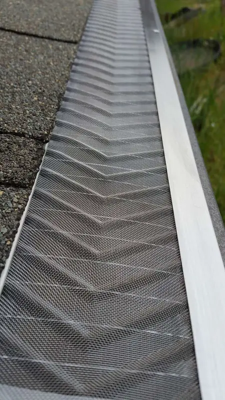 Raised micro-mesh gutter guard close-up