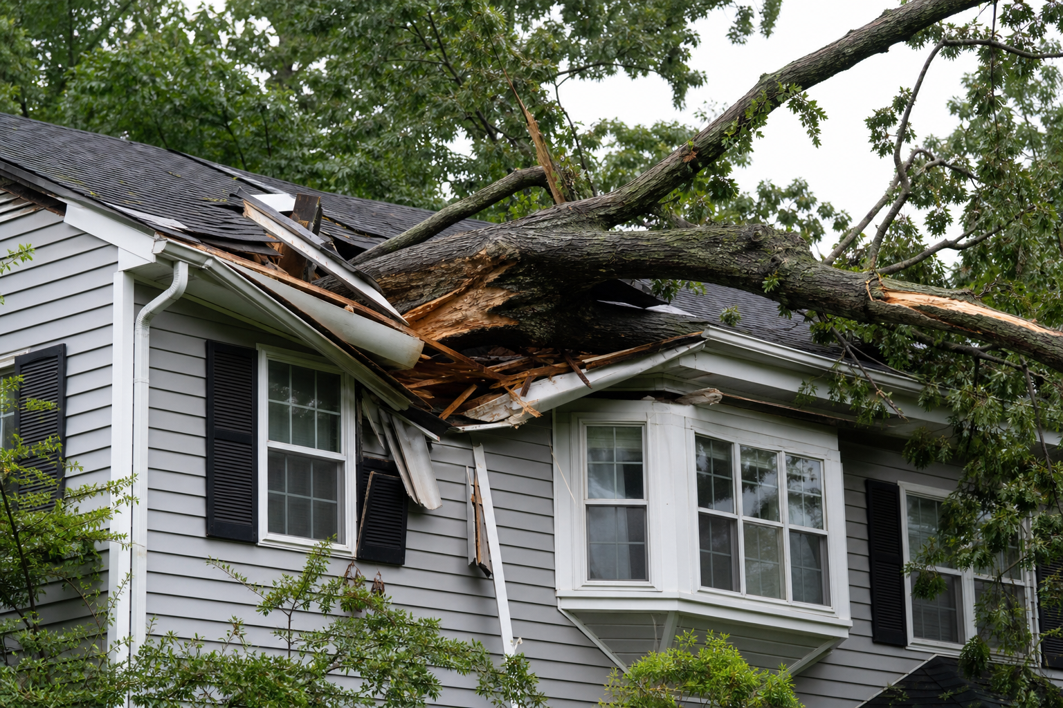 Thunderstorms in New Jersey: What To Do If a Tree Falls on Your Roof illustration
