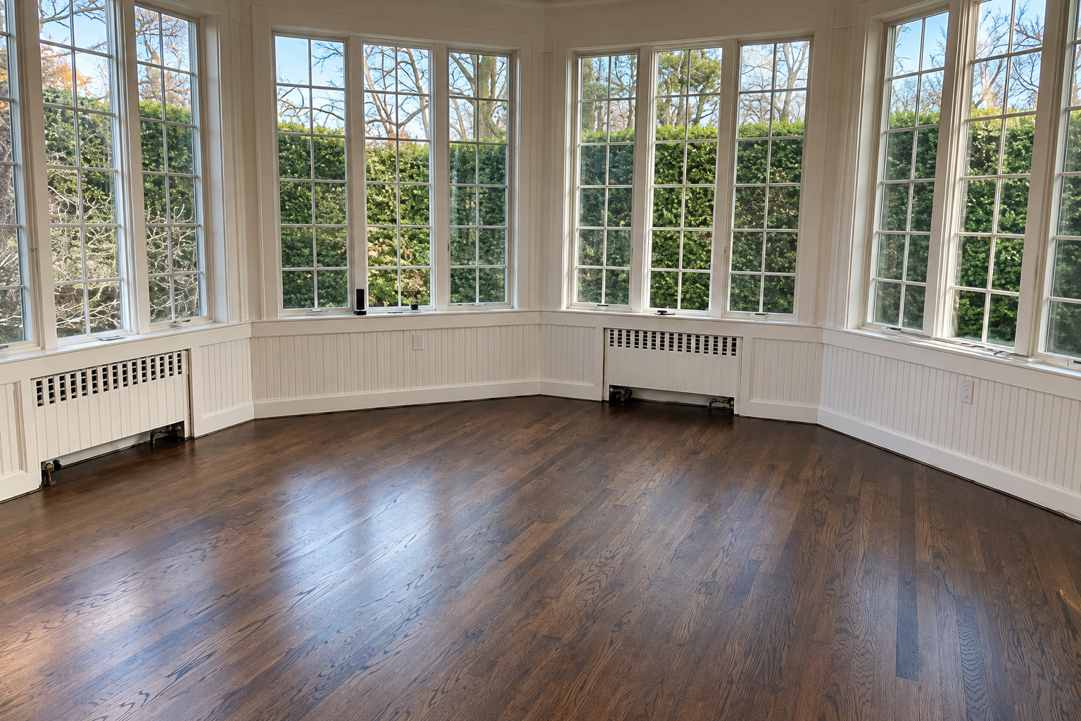 Open floor plan hardwood flooring