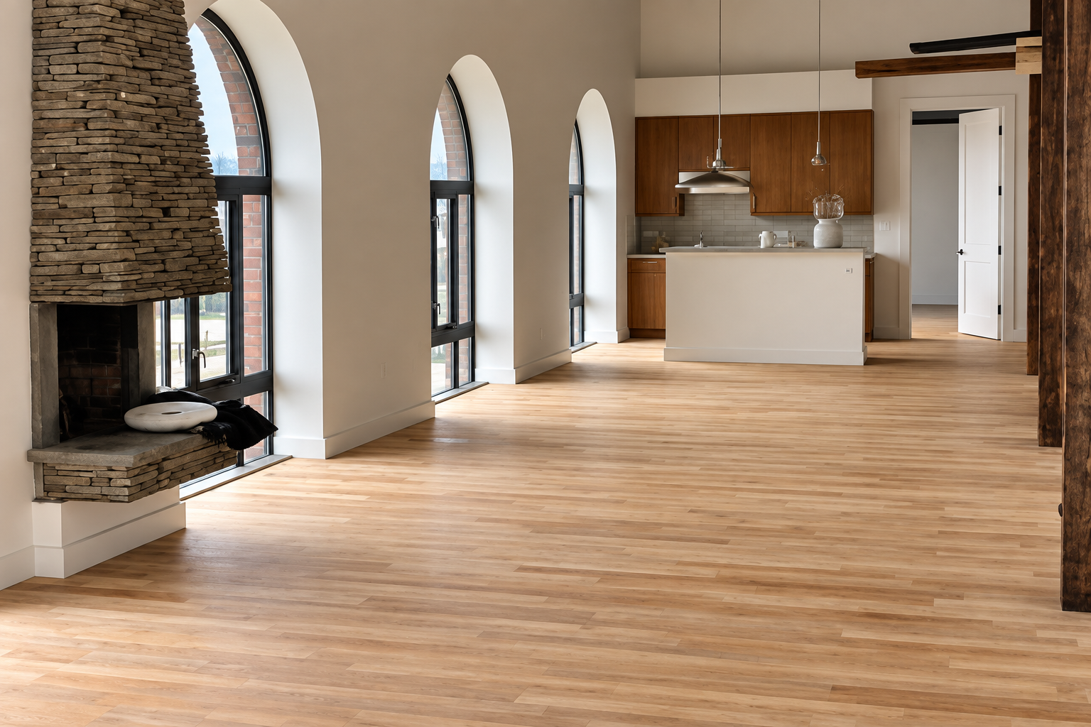 Custom hardwood floor border project