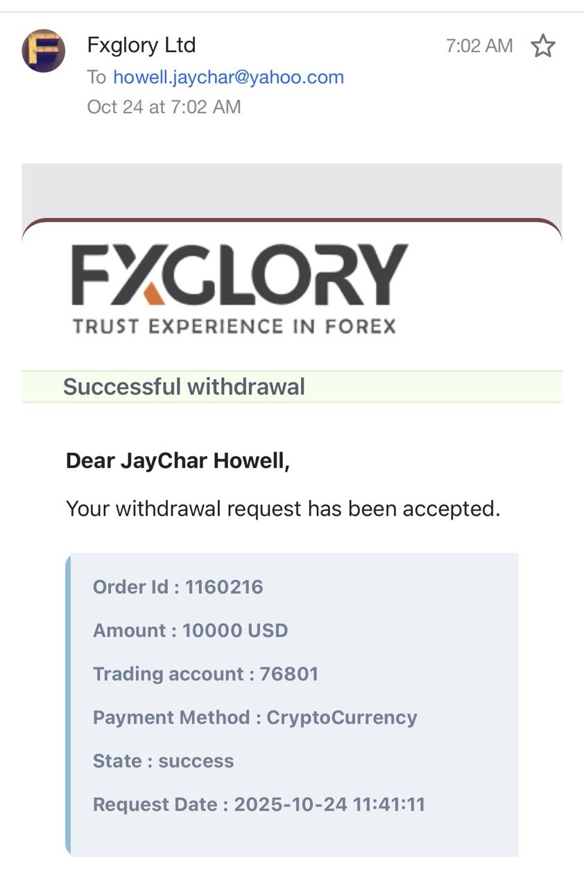Trading results screenshot