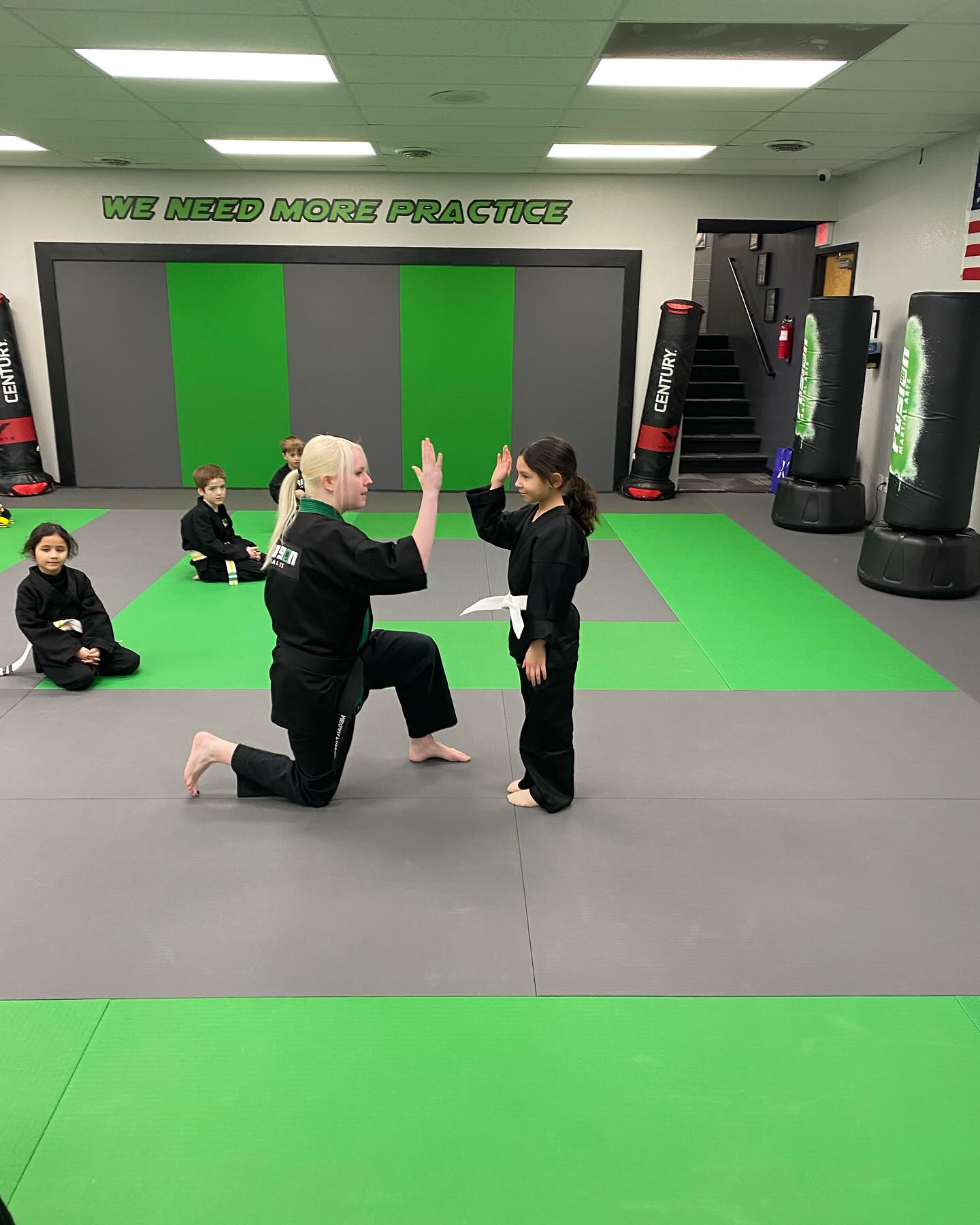 Student showing their skills at belt testing