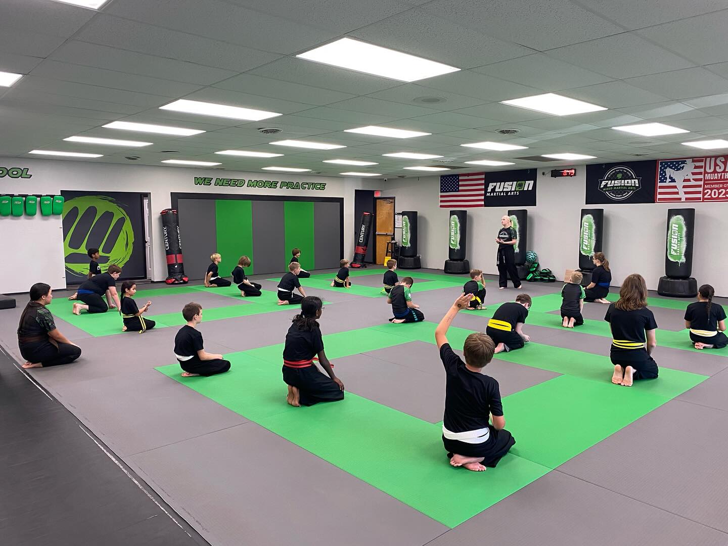 Instructor leading a kids class in Bloomington