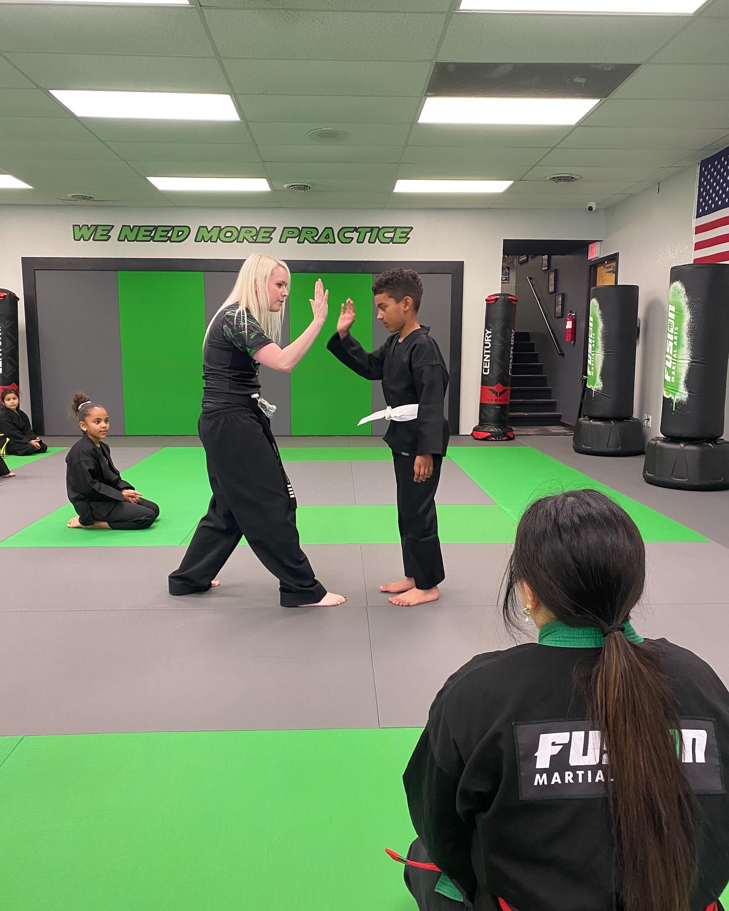 Student at belt testing at Fusion in Bloomington