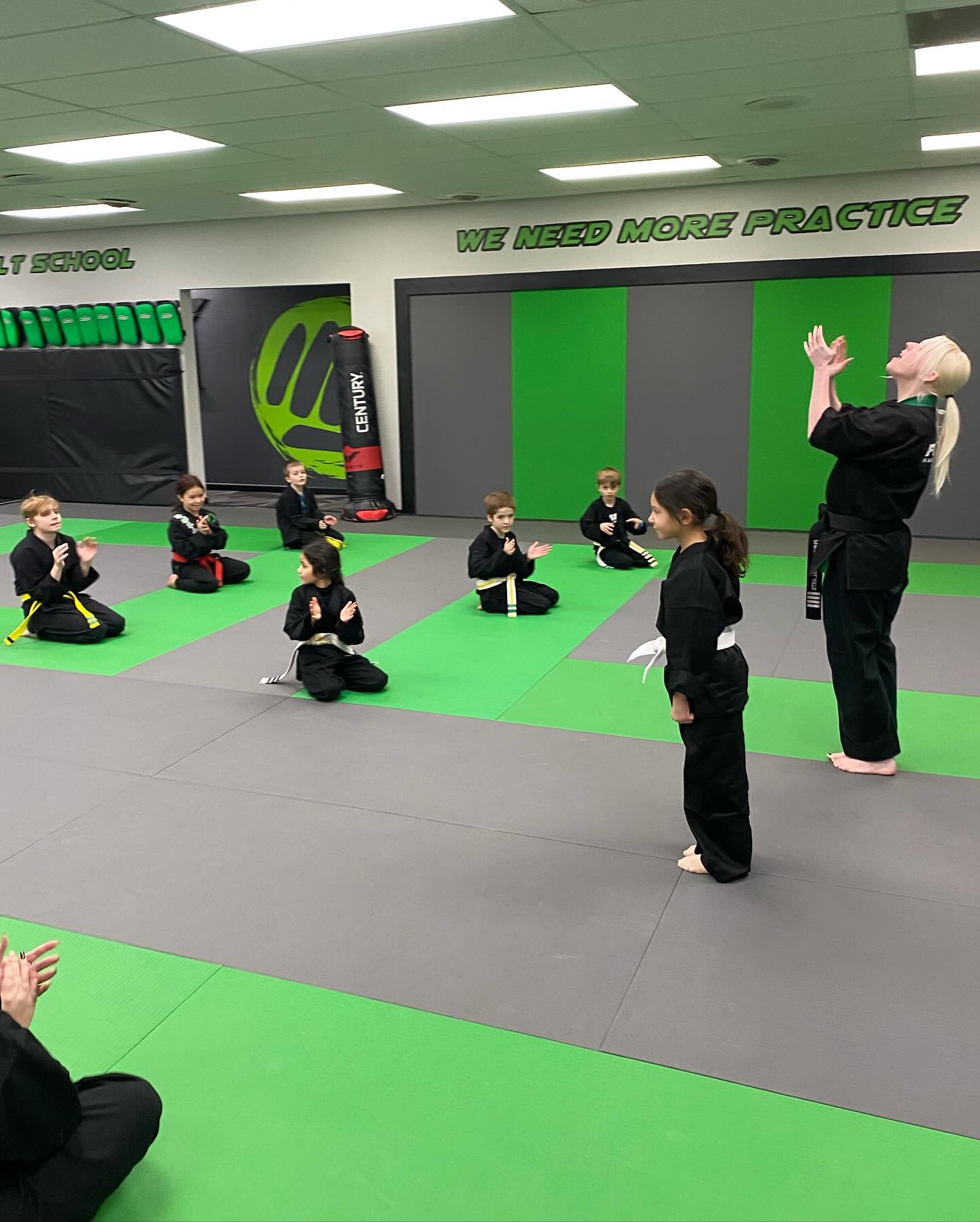 Instructor leading a kids class at Fusion Martial Arts