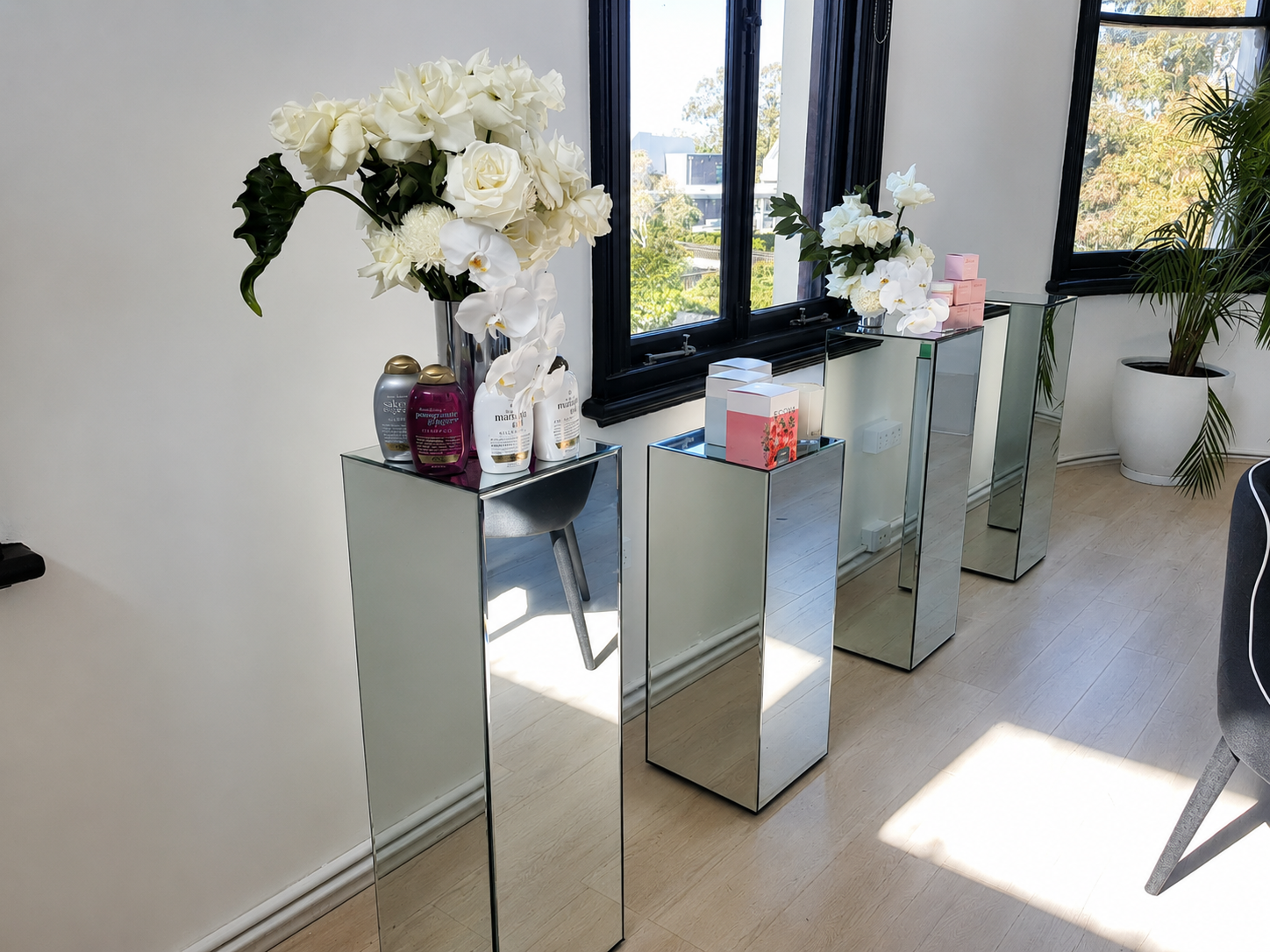 Silver Mirror Plinth hire Sydney