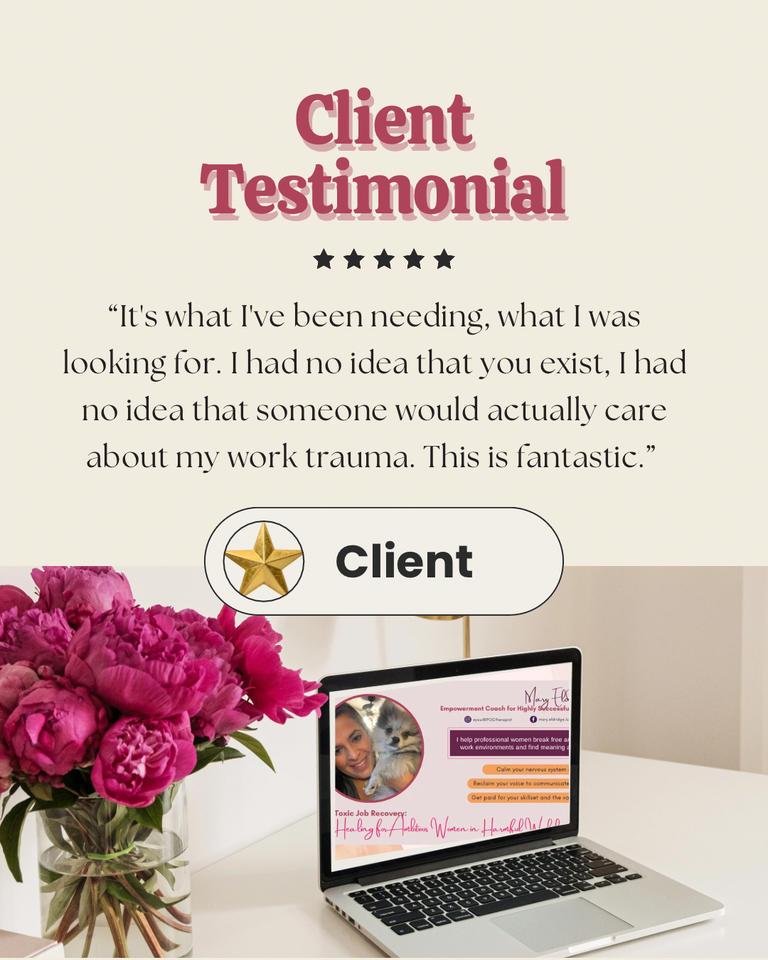 Client testimonial: finding someone who cares about workplace trauma, with no idea that kind of support existed
