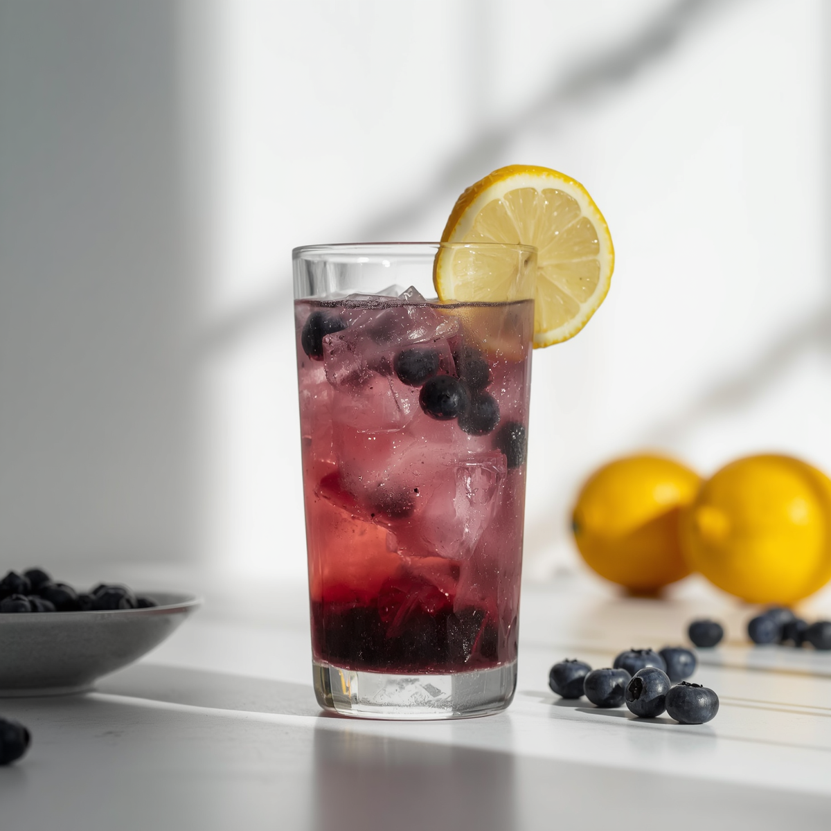 Lemon and blueberry drink. 