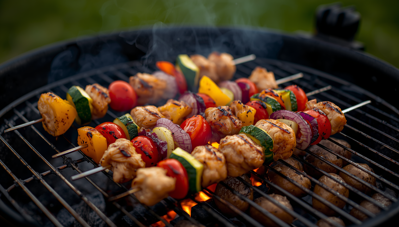 Chicken skewers.
