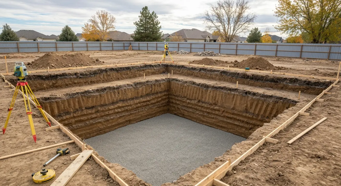 Foundation excavation and preparation