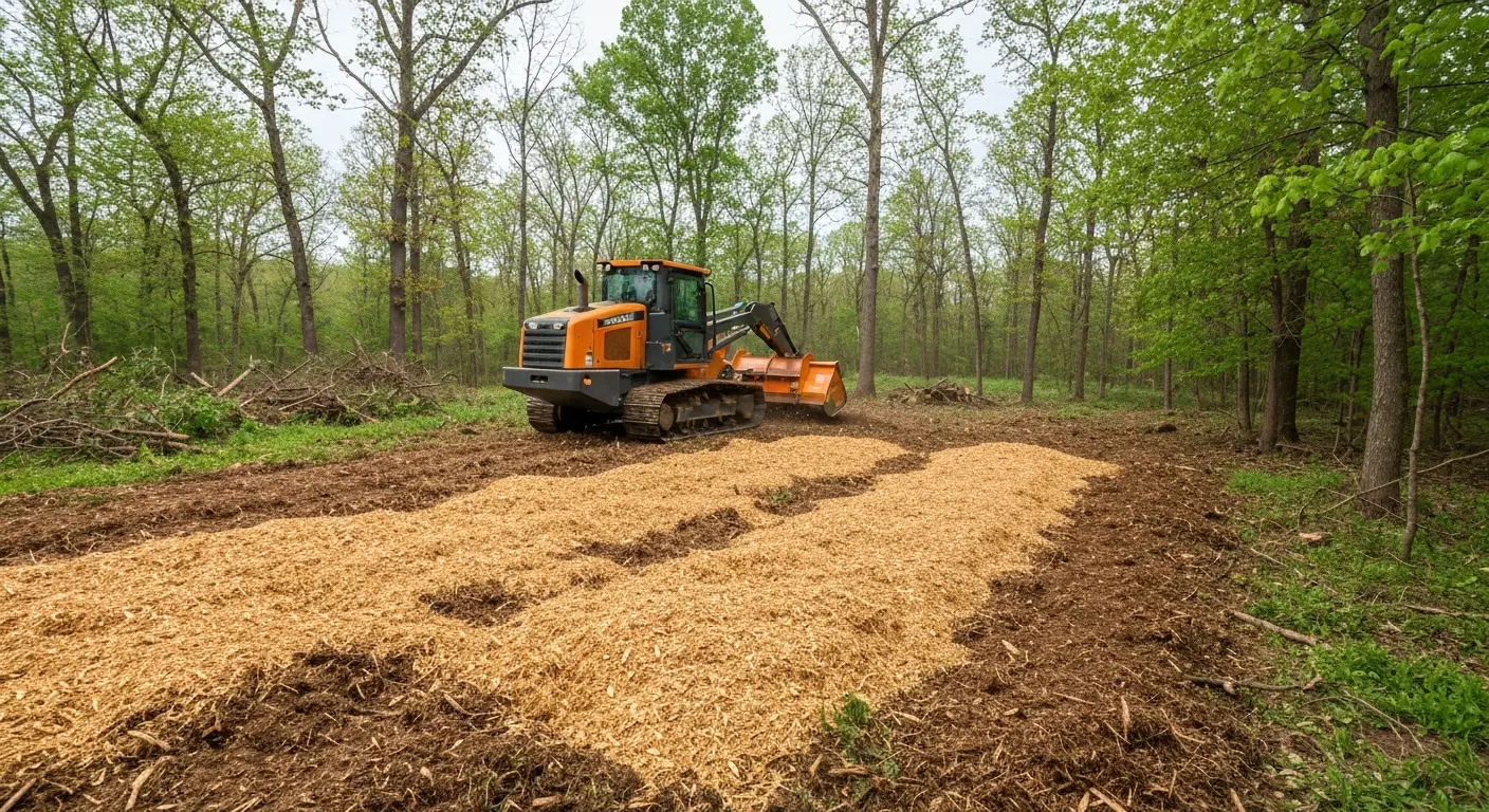 Forestry mulching in progress