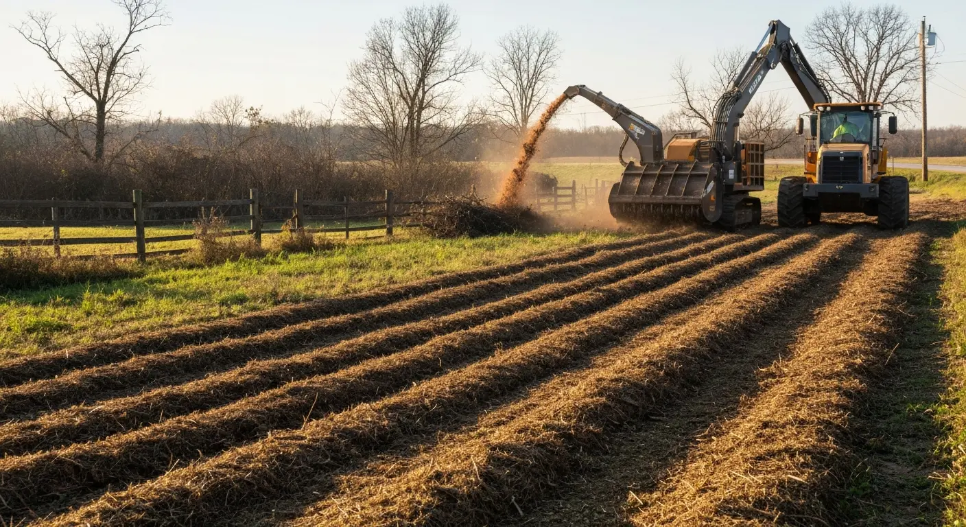 Forestry mulching equipment in action