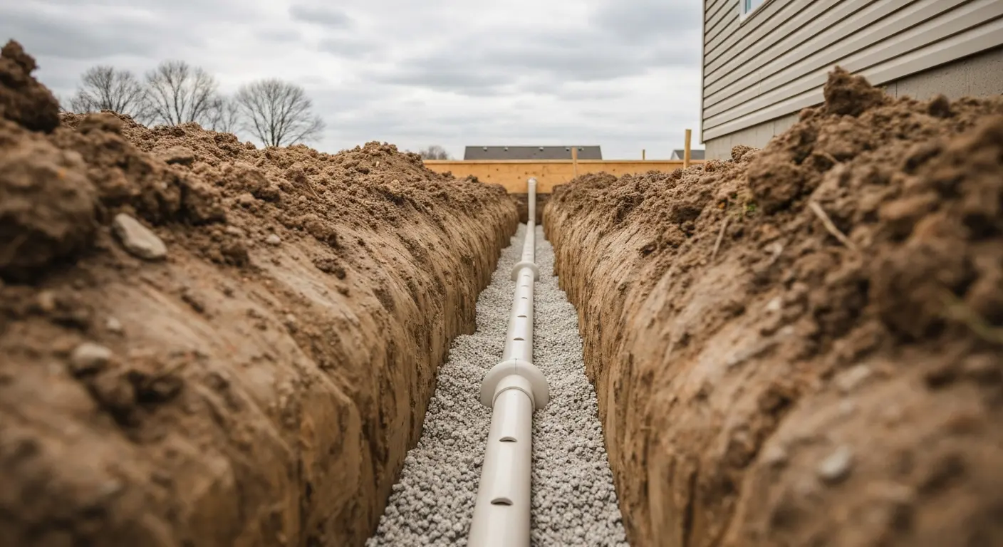 New tile drain installation near Owensville, IN