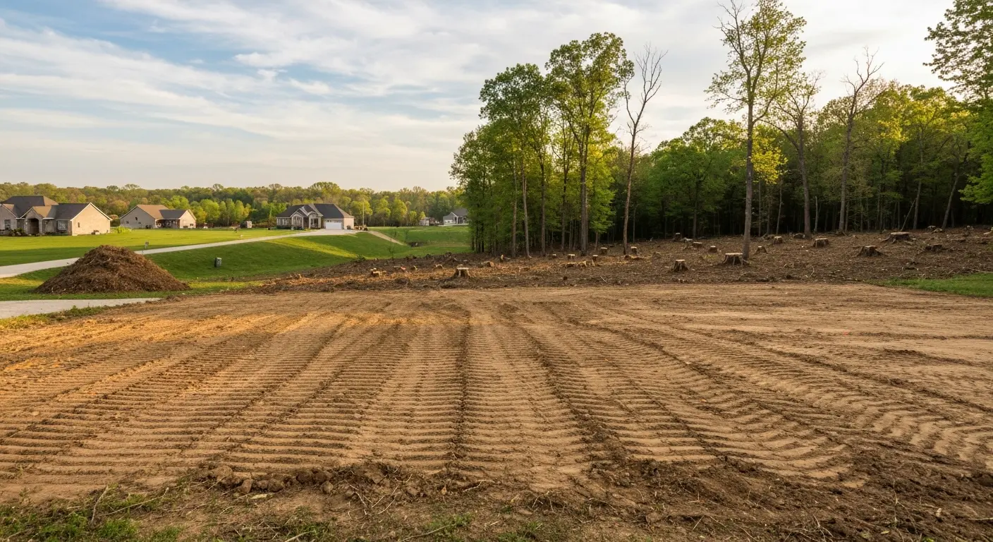 Residential land clearing in Owensville